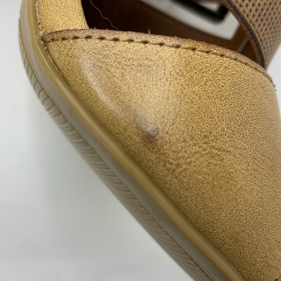 Dolce by Mojo Moxy Tan Chunky Sandals Stacked Heel Ankle Strap Women's S… - Picture 10 of 15